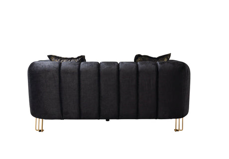 Santana Black Velvet Loveseat view 7