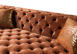 Seva Orange Velvet Double Chaise 138" Sectional