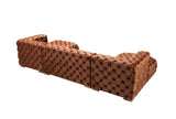 Seva Orange Velvet Double Chaise 138" Sectional