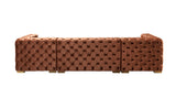 Seva Orange Velvet Double Chaise 138" Sectional