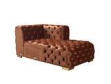 Seva Orange Velvet Double Chaise 138" Sectional