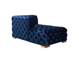 Seva Blue Velvet Double Chaise 138" Sectional