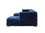 Seva Blue Velvet Double Chaise 138" Sectional