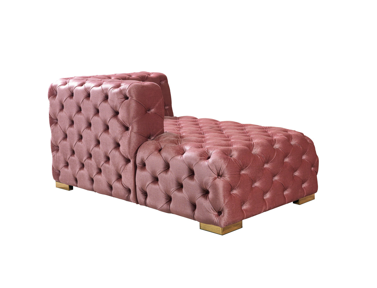 Seva Pink Velvet Double Chaise 138" Sectional