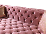 Seva Pink Velvet Double Chaise 138" Sectional