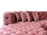Seva Pink Velvet Double Chaise 138" Sectional
