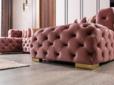 Seva Pink Velvet Double Chaise 138" Sectional