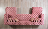 Seva Pink Velvet Double Chaise 138" Sectional