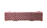 Seva Pink Velvet Double Chaise 138" Sectional