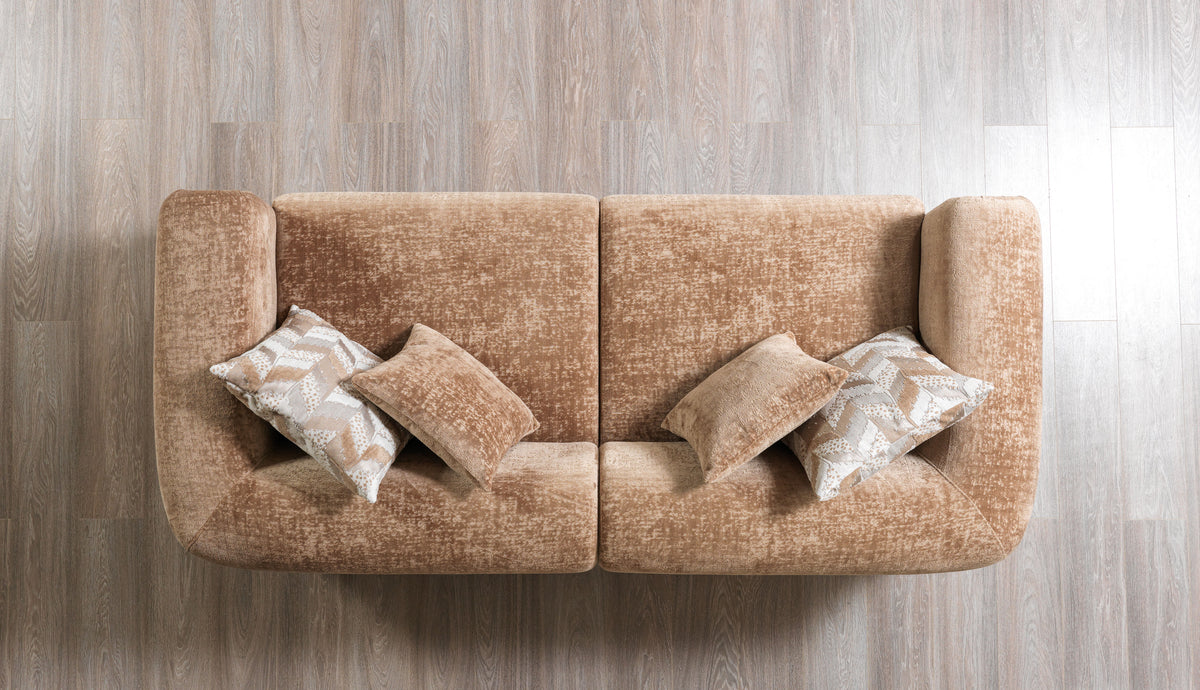 Ameena Coffee Boucle Sofa 93" & Loveseat 71"