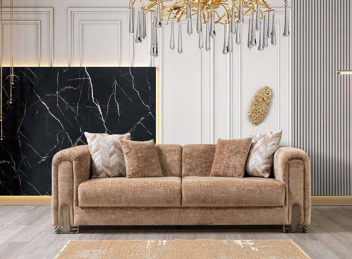 Ameena Coffee Boucle Sofa 93" & Loveseat 71"