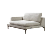 Alexis Ivory Linen 3-Piece Curved 126" Sectional with Ottoman