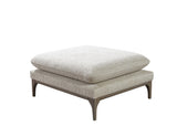 Alexis Ivory Linen 3-Piece Curved 126" Sectional with Ottoman