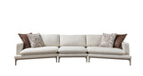 Alexis Ivory Linen 3-Piece Curved 126" Sectional with Ottoman
