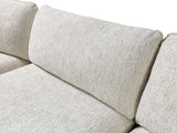 Alexis Ivory Linen 3-Piece Curved 126" Sectional with Ottoman