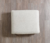 Alexis Ivory Linen 3-Piece Curved 126" Sectional with Ottoman