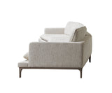 Alexis Ivory Linen 3-Piece Curved 126" Sectional with Ottoman