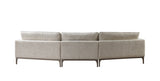 Alexis Ivory Linen 3-Piece Curved 126" Sectional with Ottoman
