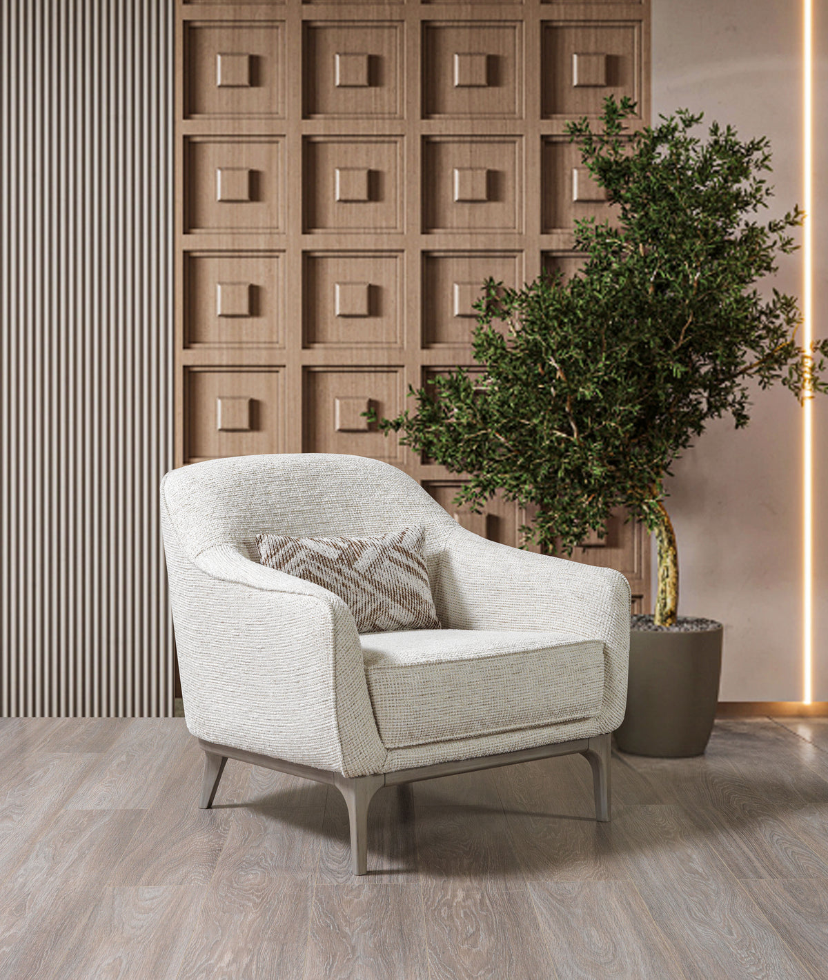 Alexis Ivory Linen Chair