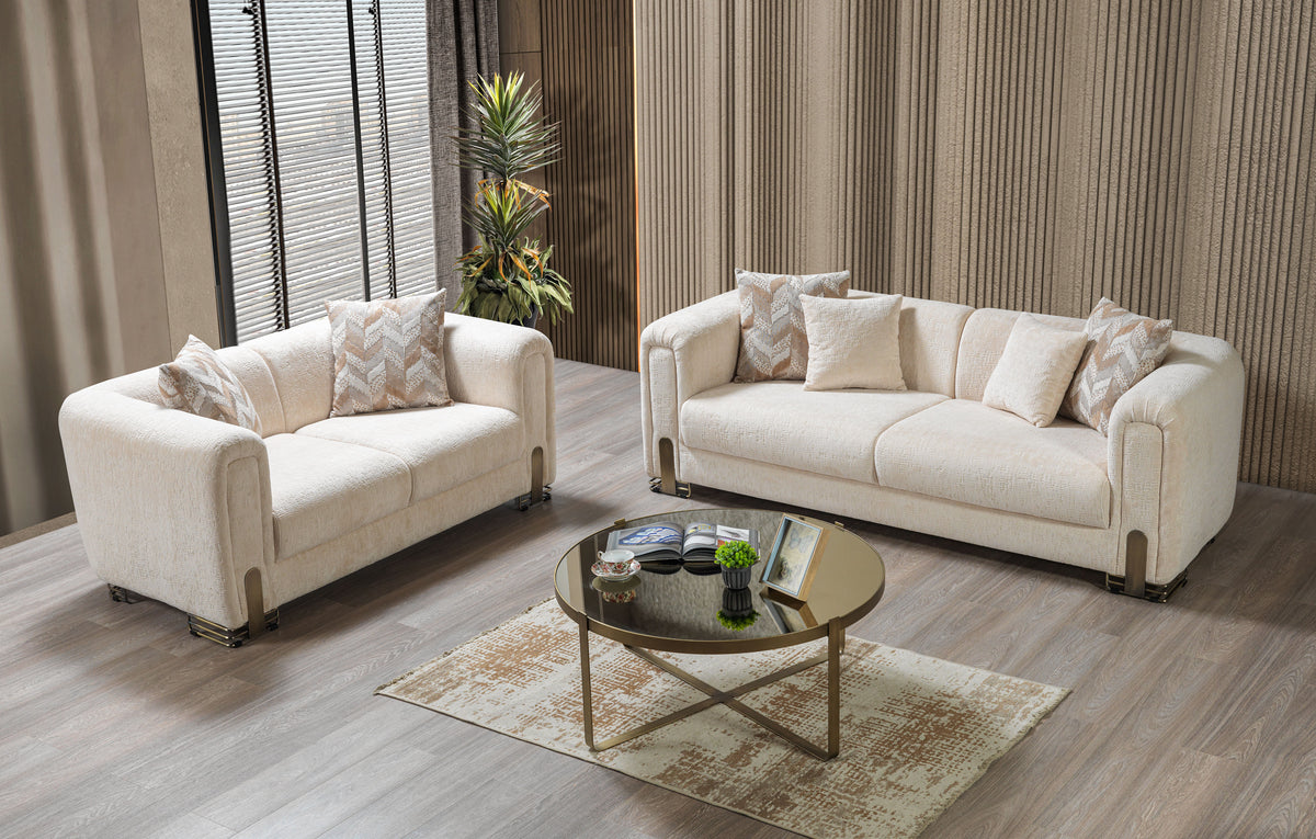 Ameena Ivory Boucle Sofa 93" & Loveseat 71"