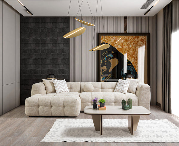 Lili Sand Boucle LAF 110" Sectional