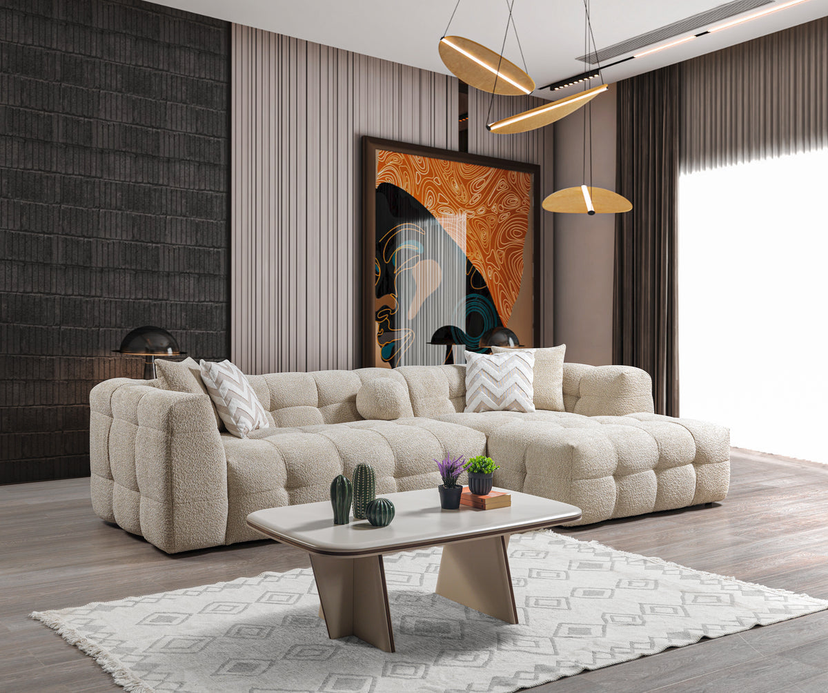 Lili Sand Boucle RAF 110" Sectional