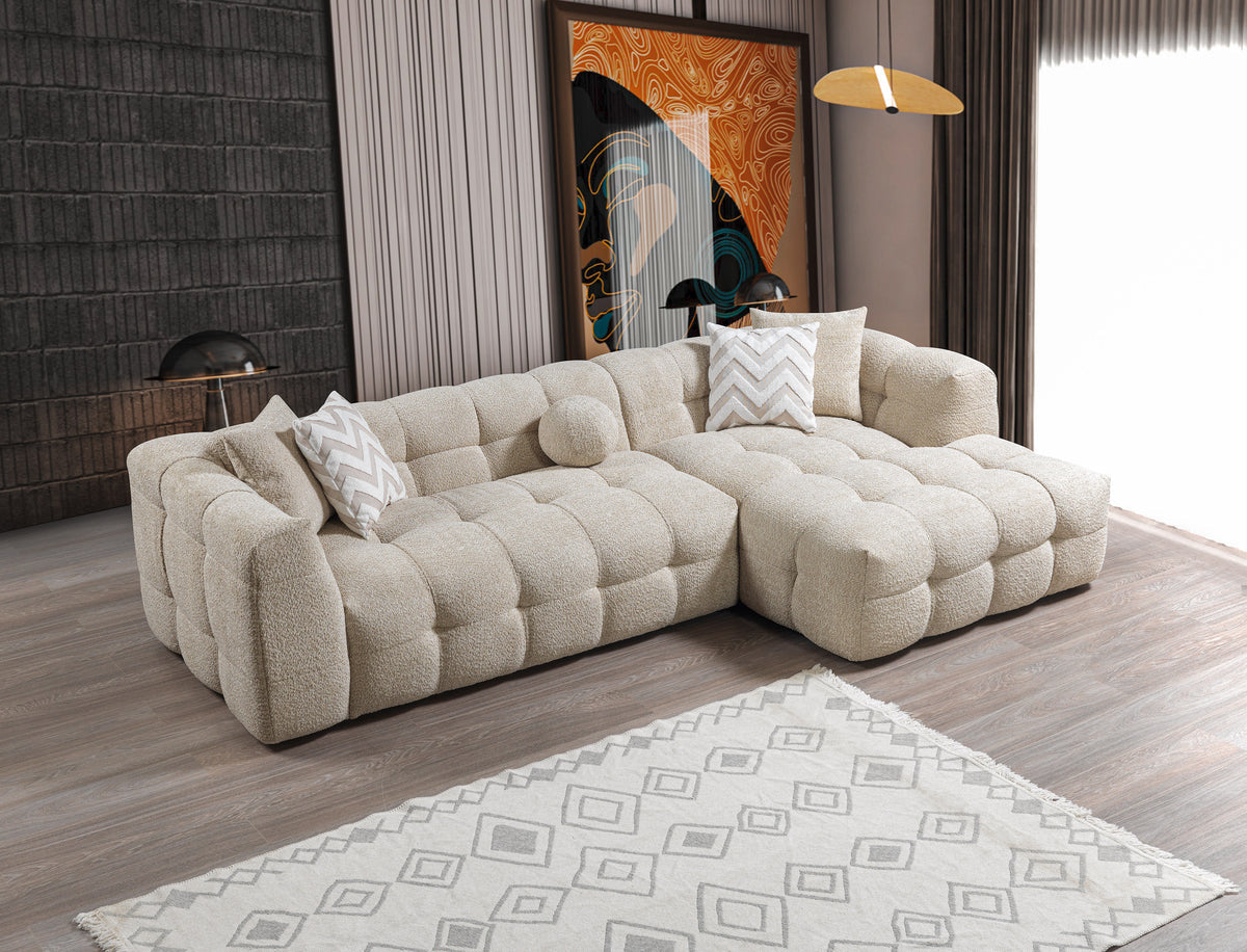 Lili Sand Boucle RAF 110" Sectional
