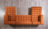 Amelia Orange Velvet Double Chaise 140" Sectional