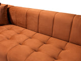 Amelia Orange Velvet Double Chaise 140" Sectional