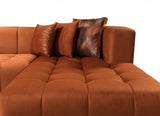 Amelia Orange Velvet Double Chaise 140" Sectional