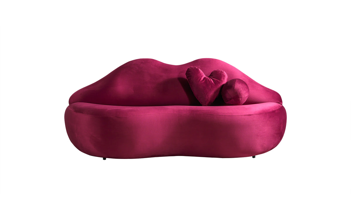 Audrey Maroon Velvet Loveseat 81"