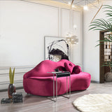 Audrey Maroon Velvet Loveseat 81"