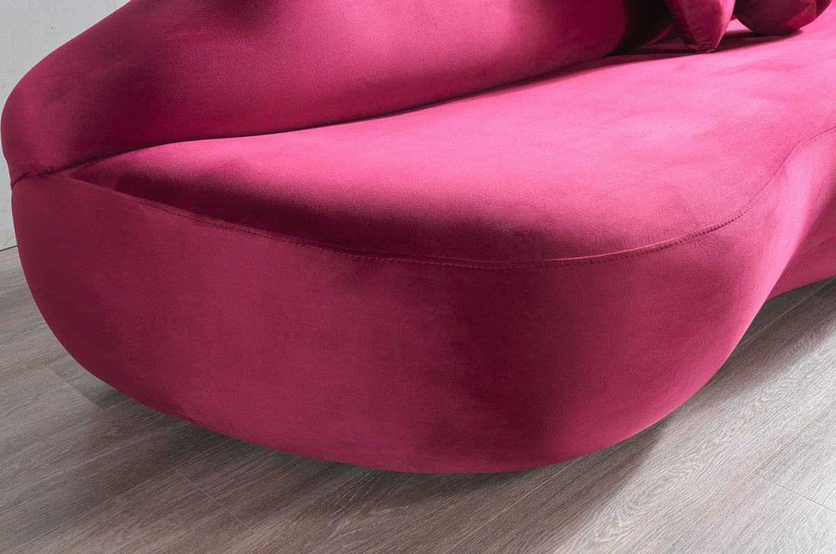 Audrey Maroon Velvet Loveseat 81"