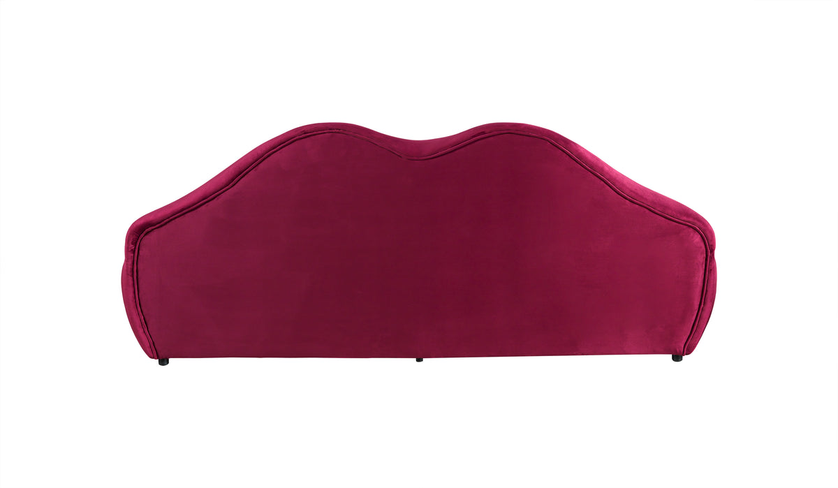 Audrey Maroon Velvet Loveseat 81"