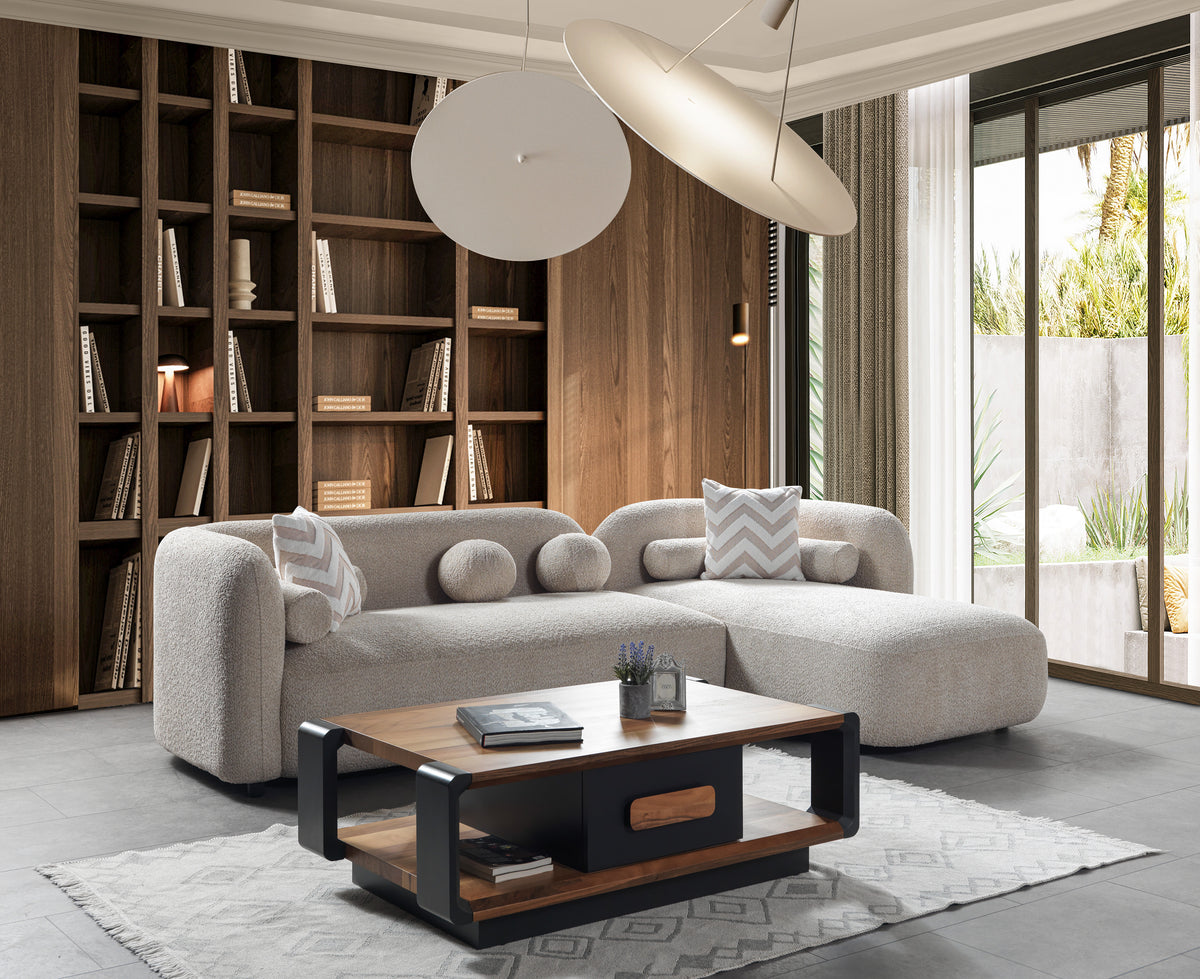 Hanna Sand Boucle RAF 110" Sectional