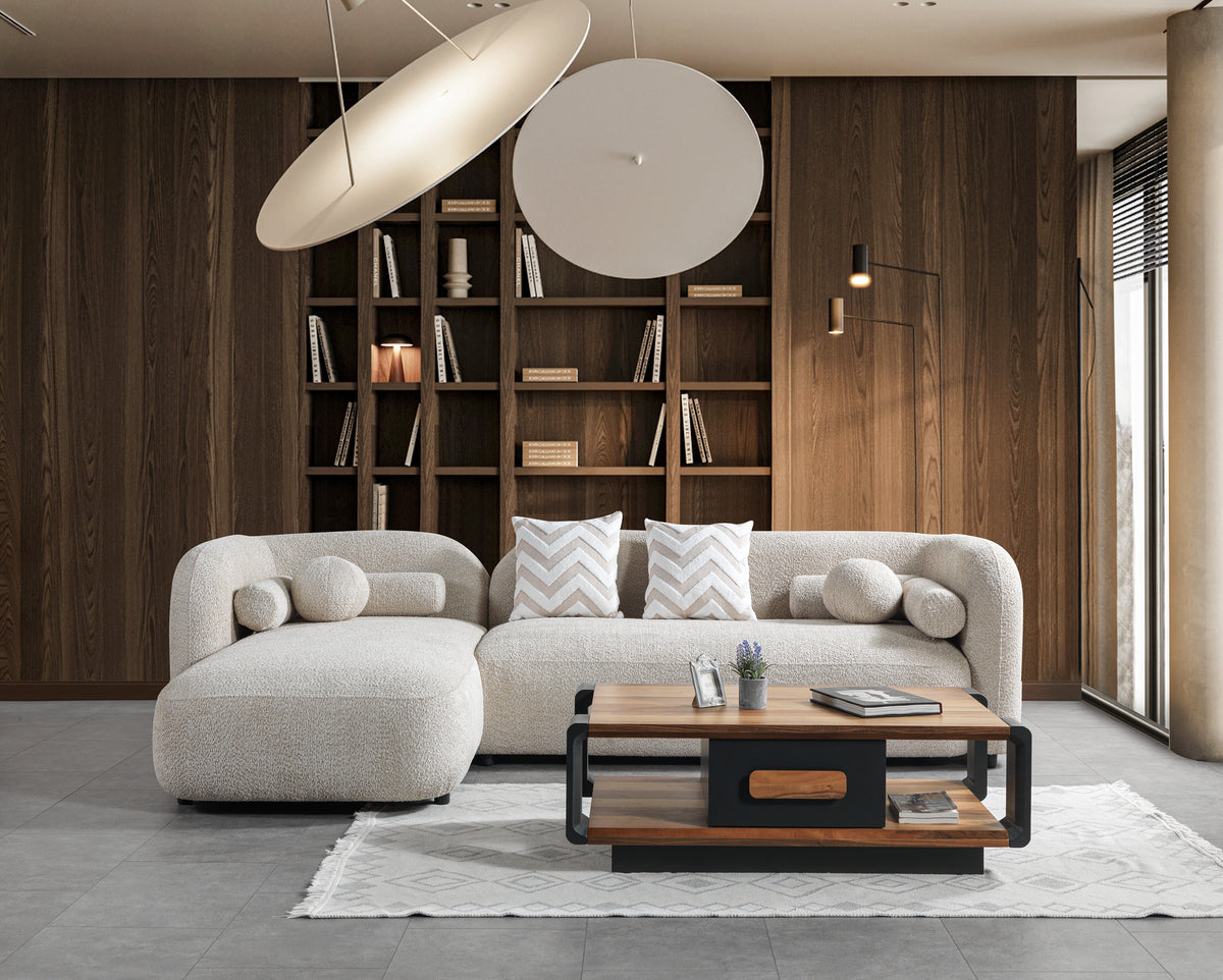 Hanna Sand Boucle LAF 110" Sectional