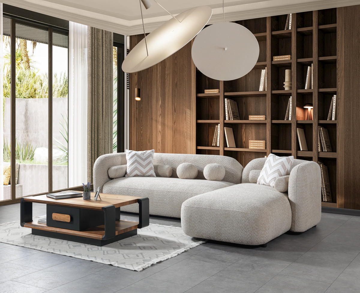 Hanna Sand Boucle RAF 110" Sectional