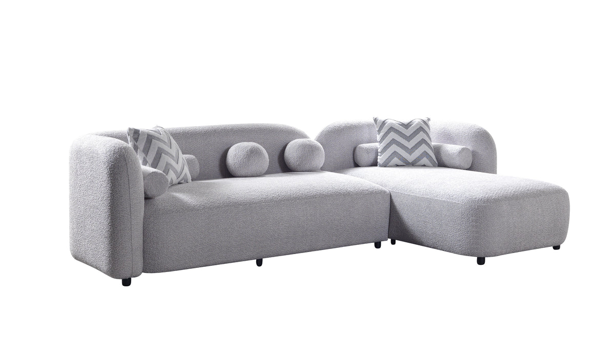 Hanna Gray Boucle RAF 110" Sectional
