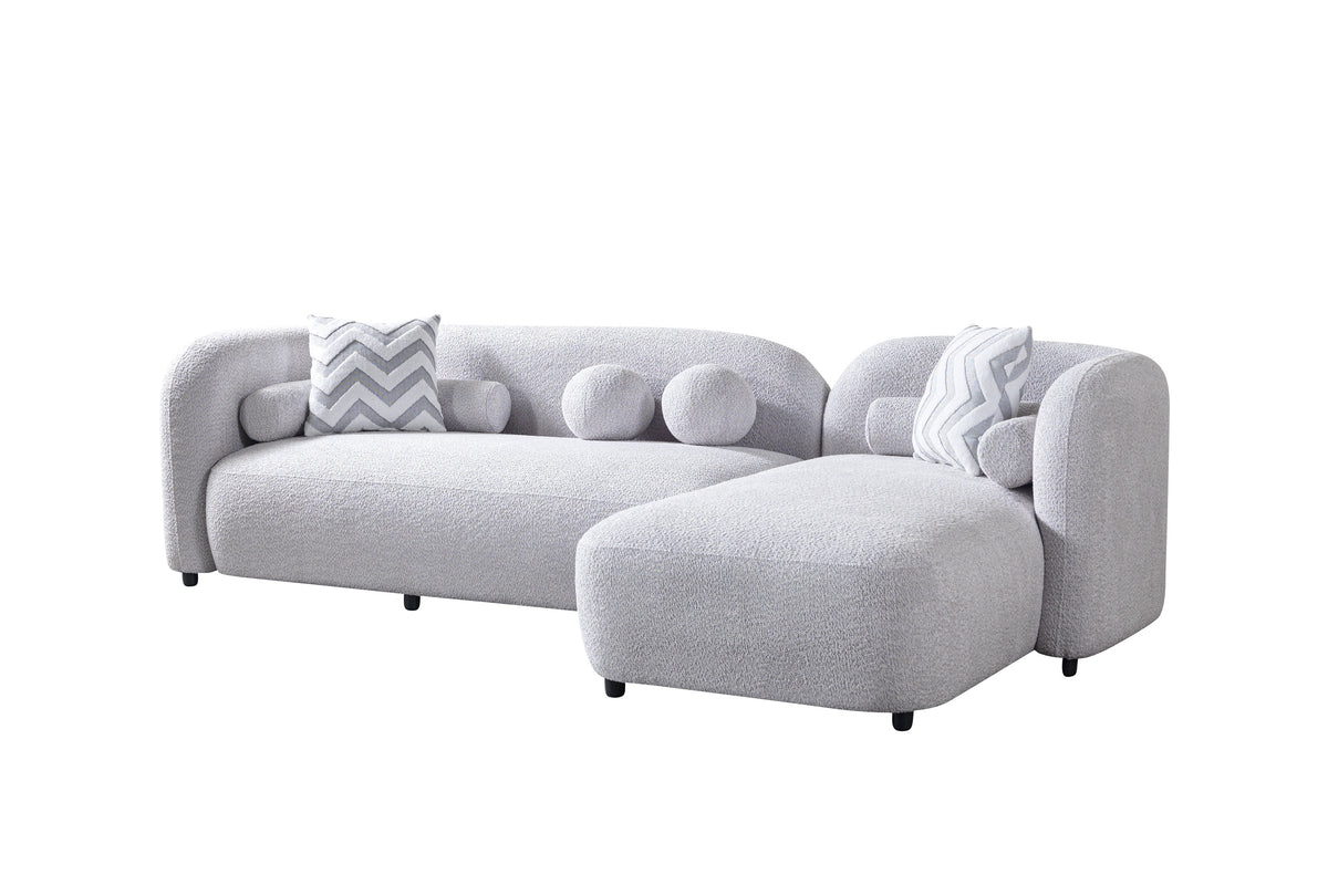 Hanna Gray Boucle RAF 110" Sectional