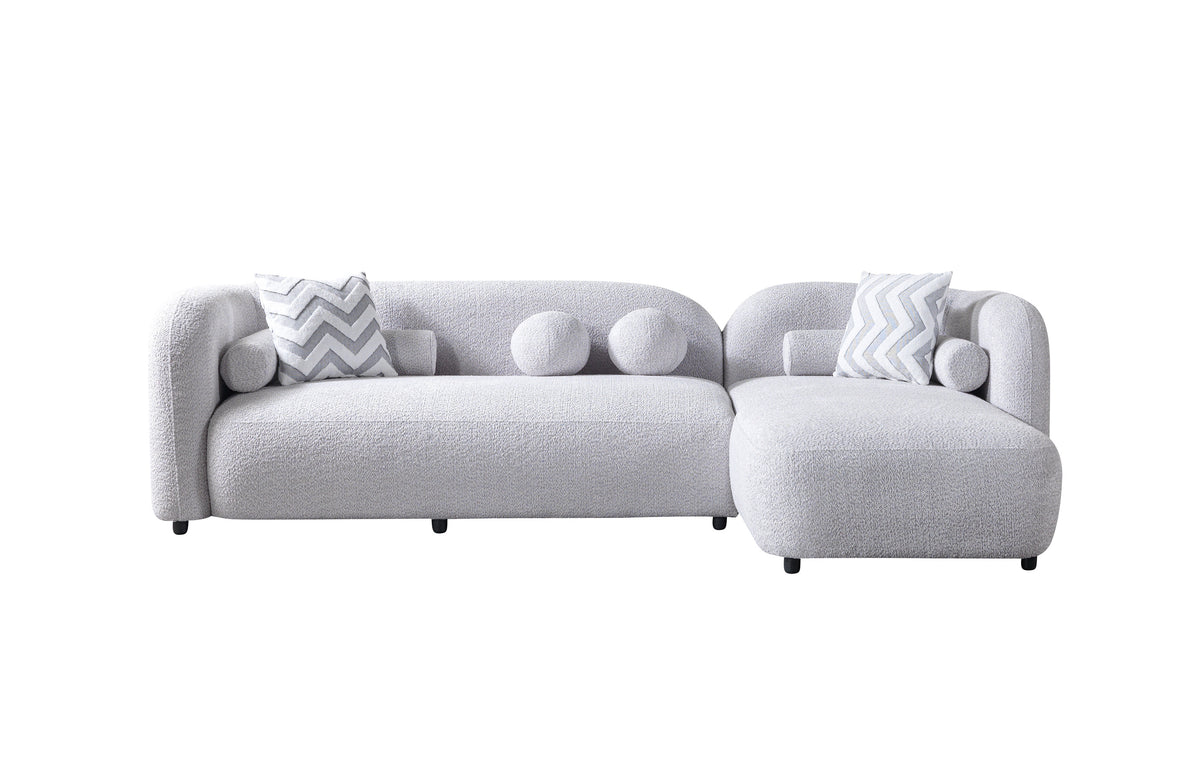 Hanna Gray Boucle RAF 110" Sectional
