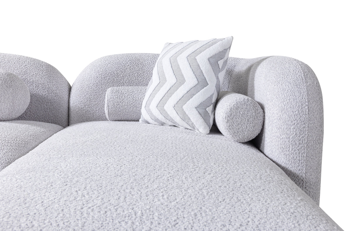 Hanna Gray Boucle RAF 110" Sectional
