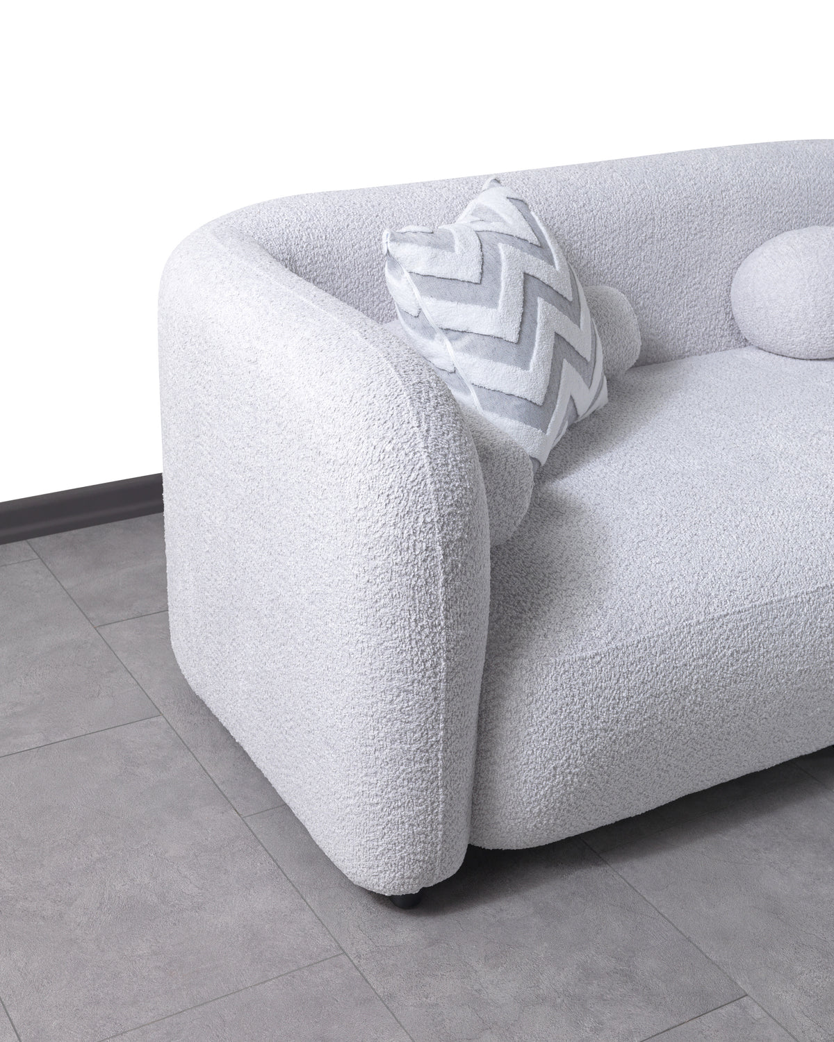 Hanna Gray Boucle RAF 110" Sectional