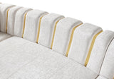 Anne Ivory Velvet 3-Piece Curved 165" Sectional
