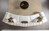 Anne Ivory Velvet 3-Piece Curved 165" Sectional