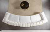 Anne Ivory Velvet 3-Piece Curved 165" Sectional