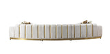 Anne Ivory Velvet 3-Piece Curved 165" Sectional