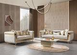 Belly Ivory Velvet Sofa 92" & Loveseat 76"