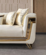 Belly Ivory Velvet Sofa 92" & Loveseat 76"