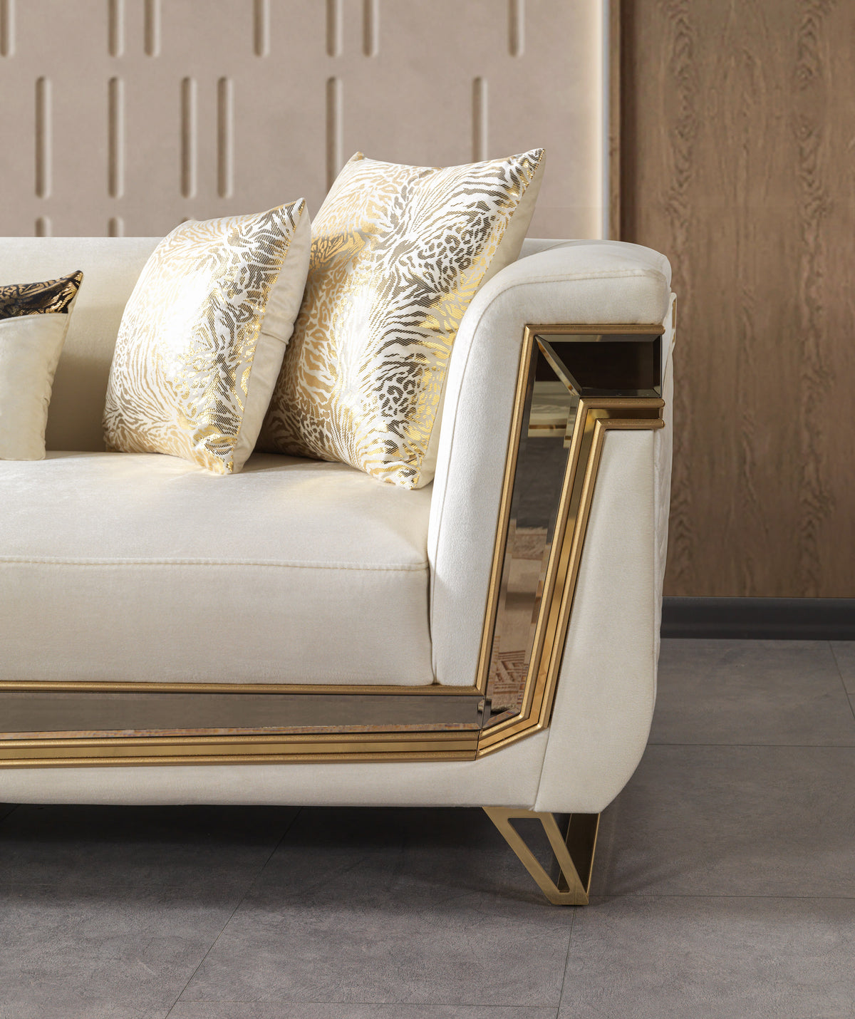Belly Ivory Velvet Sofa 92" & Loveseat 76"