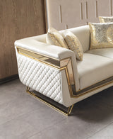 Belly Ivory Velvet Sofa 92" & Loveseat 76"